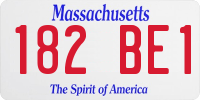 MA license plate 182BE1