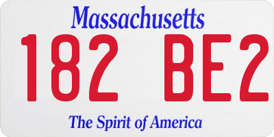 MA license plate 182BE2