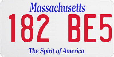 MA license plate 182BE5