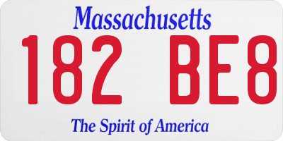 MA license plate 182BE8