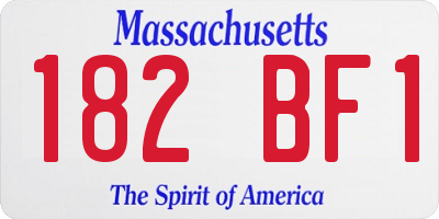 MA license plate 182BF1