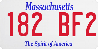 MA license plate 182BF2