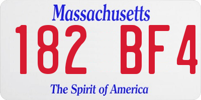 MA license plate 182BF4