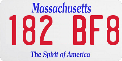 MA license plate 182BF8