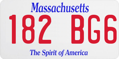 MA license plate 182BG6