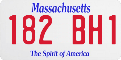 MA license plate 182BH1