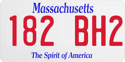 MA license plate 182BH2