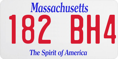 MA license plate 182BH4