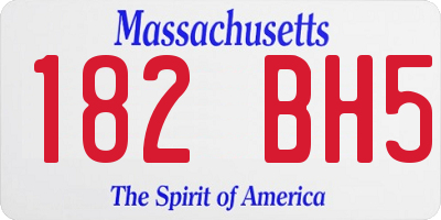 MA license plate 182BH5