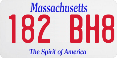 MA license plate 182BH8