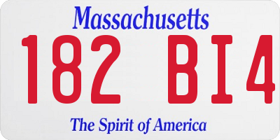MA license plate 182BI4