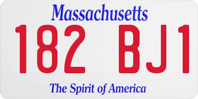MA license plate 182BJ1