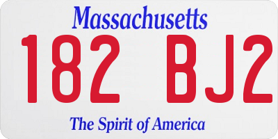 MA license plate 182BJ2
