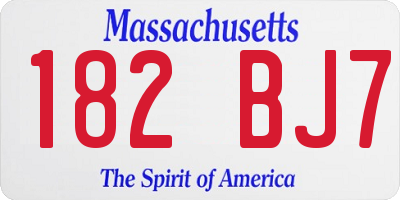 MA license plate 182BJ7