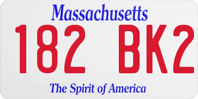 MA license plate 182BK2