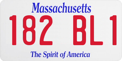 MA license plate 182BL1