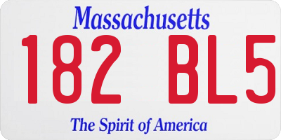 MA license plate 182BL5