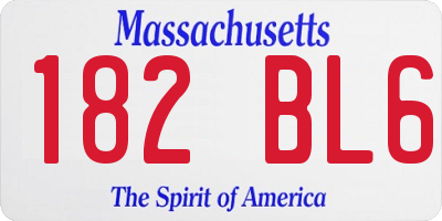 MA license plate 182BL6