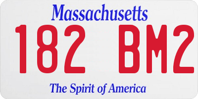 MA license plate 182BM2
