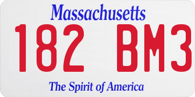 MA license plate 182BM3
