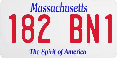 MA license plate 182BN1