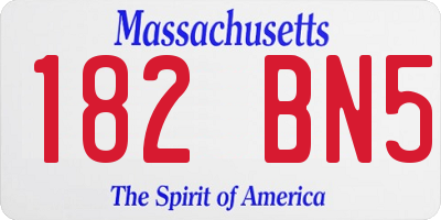 MA license plate 182BN5