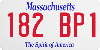 MA license plate 182BP1