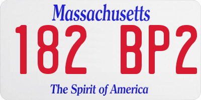 MA license plate 182BP2