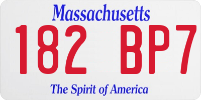 MA license plate 182BP7
