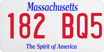 MA license plate 182BQ5