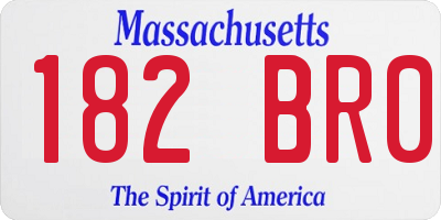 MA license plate 182BR0