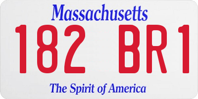 MA license plate 182BR1