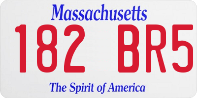 MA license plate 182BR5