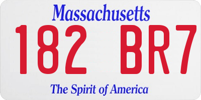MA license plate 182BR7