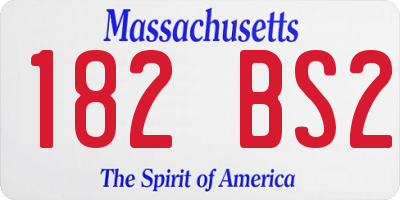 MA license plate 182BS2