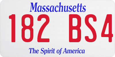 MA license plate 182BS4