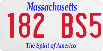 MA license plate 182BS5