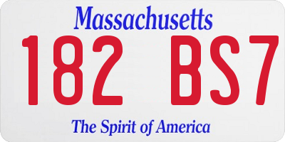MA license plate 182BS7