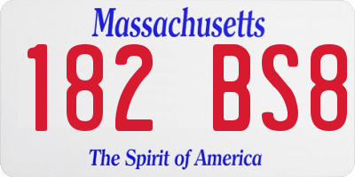 MA license plate 182BS8
