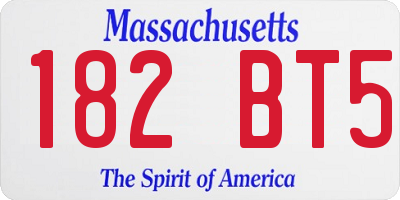 MA license plate 182BT5