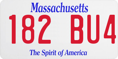 MA license plate 182BU4