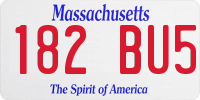 MA license plate 182BU5