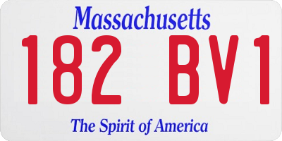 MA license plate 182BV1