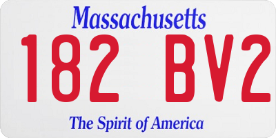 MA license plate 182BV2