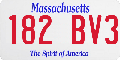 MA license plate 182BV3