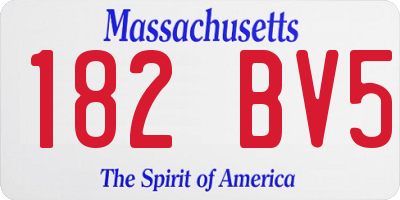 MA license plate 182BV5