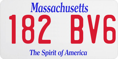 MA license plate 182BV6