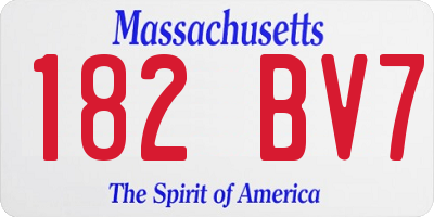MA license plate 182BV7
