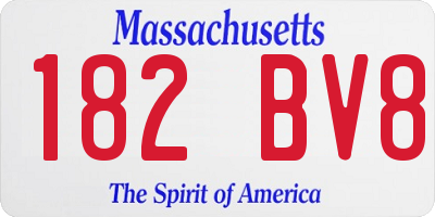 MA license plate 182BV8