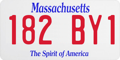 MA license plate 182BY1
